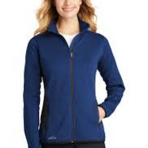 Eddie Bauer Heathered Navy Zip-Up Jacket Size Medium
